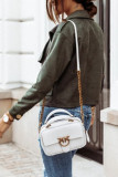 Fashion Street Solid Cardigan Turndown Collar Outerwear