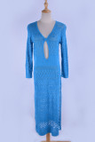 Fashion Vacation Solid Hollowed Out Swimwears Cover Up