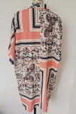 Fashion Casual Geometric Split Joint Turndown Collar A Line Dresses