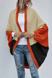 Casual Patchwork Contrast Tops Sweater