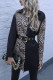 Fashion Street Leopard Split Joint Without Belt Turndown Collar Tops
