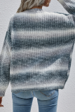 Casual Tie Dye Basic O Neck Tops Sweater