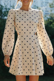 Fashion Street Solid Hollowed Out O Neck A Line Dresses