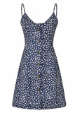 Fashion Street Print Split Joint V Neck A Line Dresses