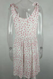 Fashion Sweet Print Split Joint O Neck A Line Dresses
