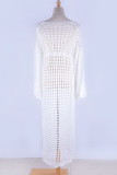 Fashion Vacation Solid Hollowed Out Swimwears Cover Up