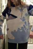Casual Print O Neck Tops