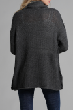 Casual Solid Split Joint Turtleneck Tops Sweater