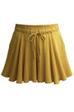 Fashion Casual Solid Frenulum Loose High Waist Bottoms