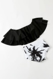 Fashion Sexy Print Split Joint Flounce Swimwears