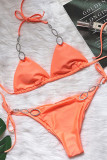Fashion Sexy Solid Split Joint Frenulum Swimwears