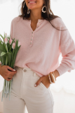 Casual Elegant Solid Buckle O Neck Tops