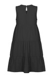 Fashion Casual Solid Split Joint O Neck Princess Dresses