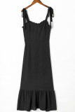 Fashion Street Solid Split Joint Spaghetti Strap Princess Dresses