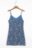 Vacation Floral V Neck Mini Dress Dresses