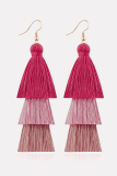 Fashion Gradual Change Solid Tassel Split Joint Earrings