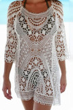Fashion Vacation Solid Hollowed Out Swimwears Cover Up