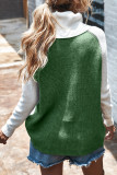 Fashion Casual Solid Split Joint Turtleneck Tops