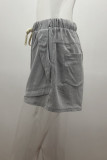 Fashion Casual Solid Pocket Loose High Waist Straight Bottoms