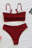 Fashion Simplicity Solid Split Joint Swimwears