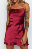 Fashion Street Print Slit Spaghetti Strap Straight Dresses