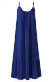 Fashion Casual Solid Split Joint Spaghetti Strap Princess Dresses