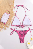 Fashion Sexy Print Frenulum Swimwears