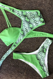 Fashion Sexy Animal Print Split Joint Swimwears