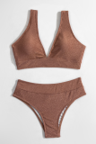 Fashion Sexy Solid Backless Swimwears