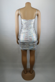 Sexy Gradual Change Split Joint Spaghetti Strap Wrapped Skirt Dresses