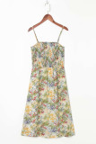 Fashion Street Print Split Joint Spaghetti Strap A Line Dresses