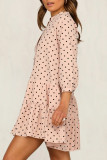 Fashion Street Dot Split Joint Mandarin Collar Printed Dresses