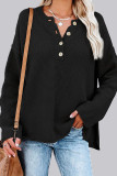 Fashion Casual Solid Split Joint O Neck Tops