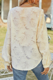 Elegant Solid Split Joint V Neck Tops