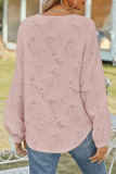 Elegant Solid Split Joint V Neck Tops