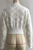 Casual Solid Hollowed Out O Neck Tops Sweater