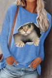 Casual Animal Print Basic O Neck Tops