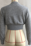 Casual Solid Hollowed Out O Neck Tops Sweater
