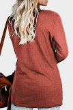 Casual Solid Patchwork Fold V Neck Tops
