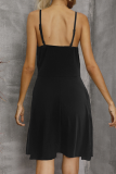 Fashion Elegant Print Split Joint Buckle V Neck A Line Dresses