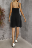 Fashion Elegant Print Split Joint Buckle V Neck A Line Dresses