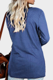 Casual Solid Patchwork Fold V Neck Tops