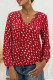 Fashion Casual Print Split Joint V Neck Tops