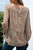 Fashion Casual Print Split Joint V Neck Tops