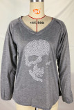Fashion Casual Print Patchwork V Neck T-Shirts