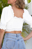 Fashion Street Solid Split Joint Off the Shoulder Tops