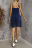 Fashion Elegant Print Split Joint Buckle V Neck A Line Dresses