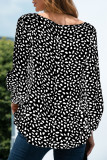 Fashion Casual Print Split Joint V Neck Tops