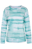Fashion Sweet Print Split Joint O Neck Tops