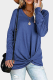 Casual Solid Patchwork Fold V Neck Tops